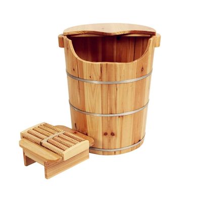 ZXNANA Sauna Wooden Bucket,Spa, Sauna,Soak,Handmade Massage Bucket Foot Bath,Foot Spa Wash Bucket Feet Bath Basin Tub (Color : D) charitable