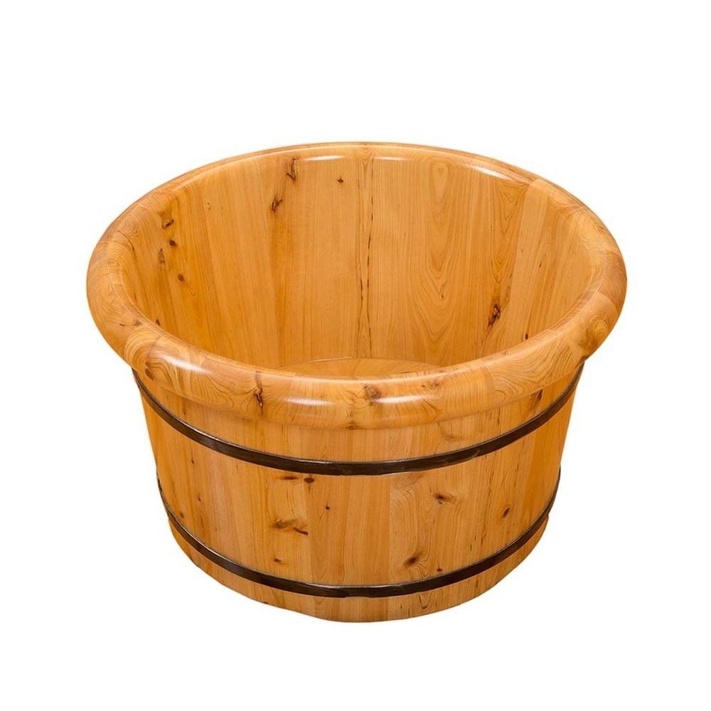 Foot Tub, Foot Basin Tub Bucket, Massage, Spa, Sauna, Soak,Foot Bath Wooden Bucket Foot Spa Household Wash Basin charitable