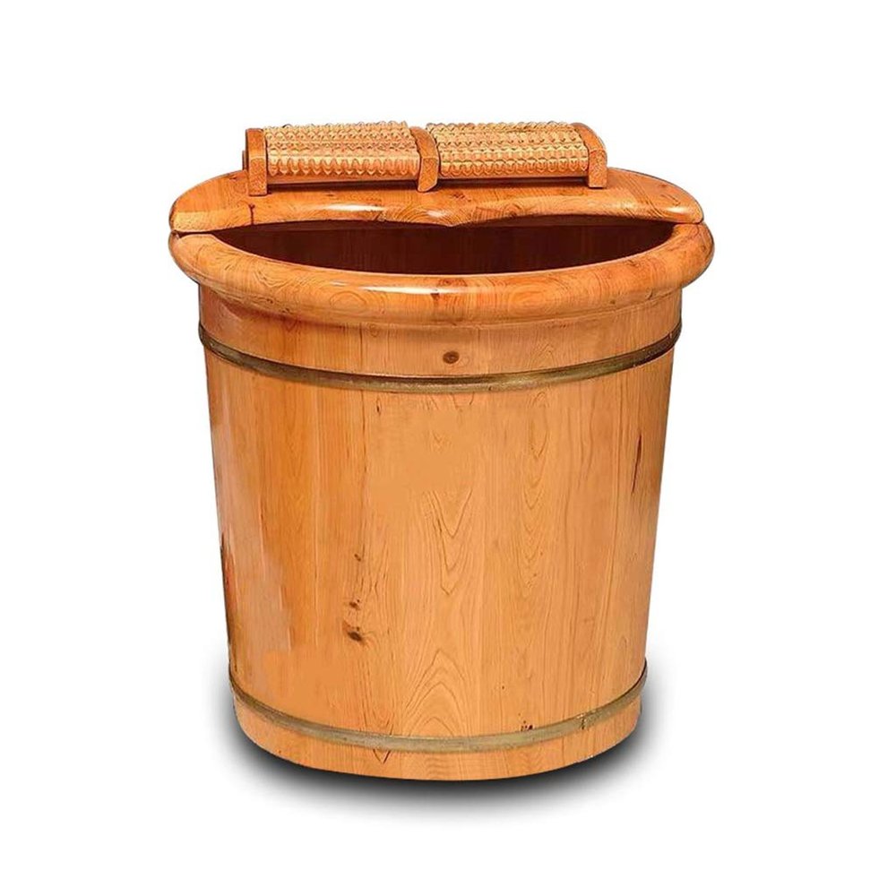 ZXNANA Sauna Wooden Bucket,Spa, Sauna,Soak,Handmade Massage Bucket Foot Bath,Foot Spa Wash Bucket Feet Bath Basin Tub (Color : C) charitable
