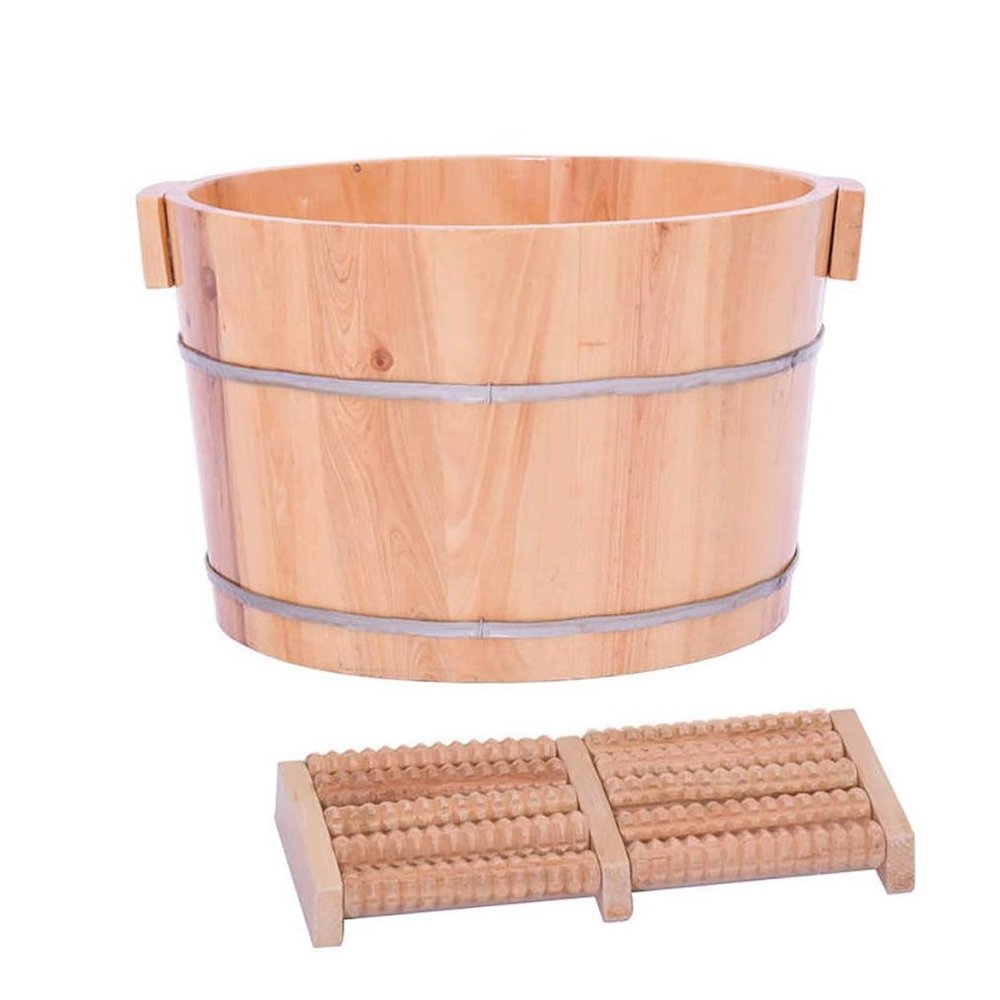 ZXNANA Bucket For Foot Bath,Sauna Accessories Sauna Bucket Water Bucket,Handmade Wooden Footbath Tubs,Foot Relaxing Barrel (Color : B) charitable
