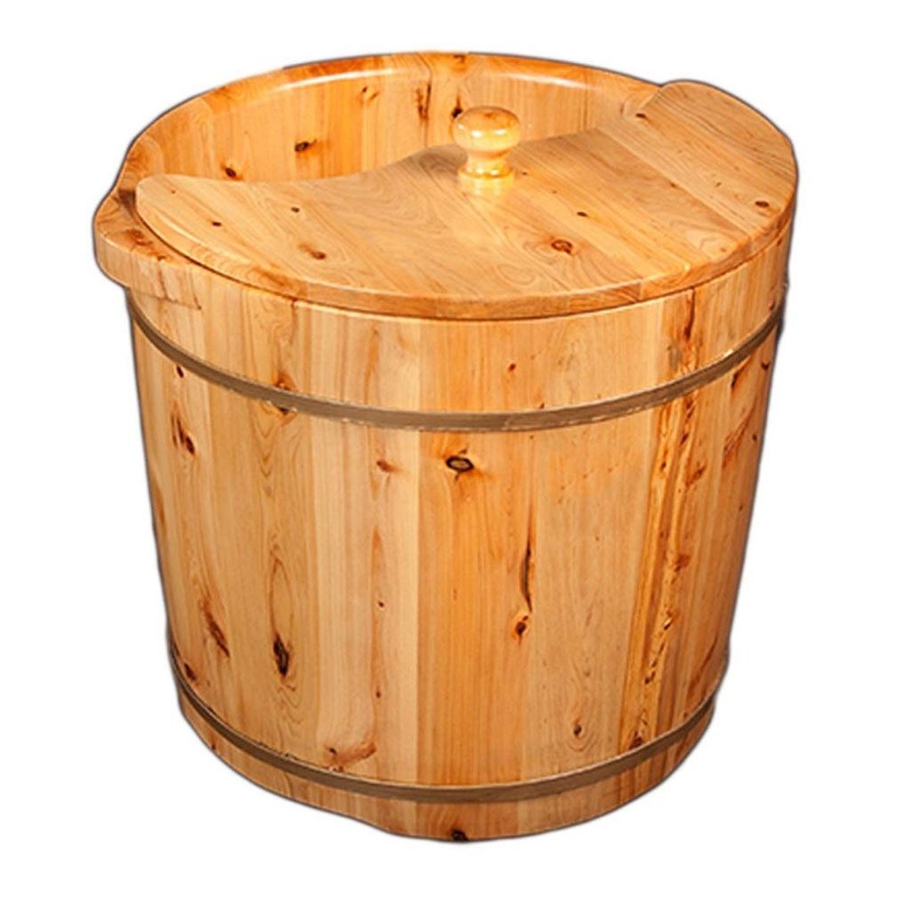 ZXNANA Bucket For Foot Bath,Sauna Accessories Sauna Bucket Water Bucket,Handmade Wooden Footbath Tubs,Foot Relaxing Barrel charitable