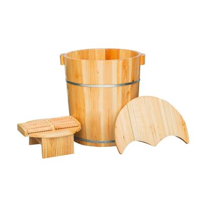 ZXNANA Bucket For Foot Bath,Sauna Accessories Sauna Bucket Water Bucket,Handmade Wooden Footbath Tubs,Foot Relaxing Barrel (Color : B) charitable