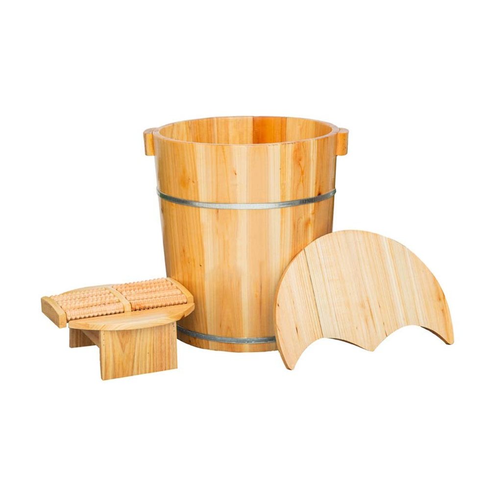 ZXNANA Bucket For Foot Bath,Sauna Accessories Sauna Bucket Water Bucket,Handmade Wooden Footbath Tubs,Foot Relaxing Barrel (Color : B) charitable