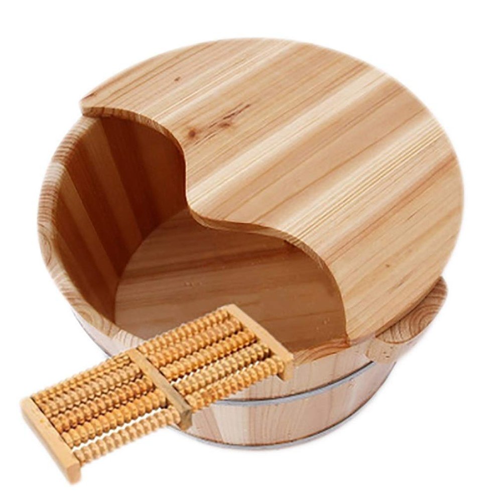 ZXNANA Bucket For Foot Bath,Sauna Accessories Sauna Bucket Water Bucket,Handmade Wooden Footbath Tubs,Foot Relaxing Barrel (Color : B) charitable