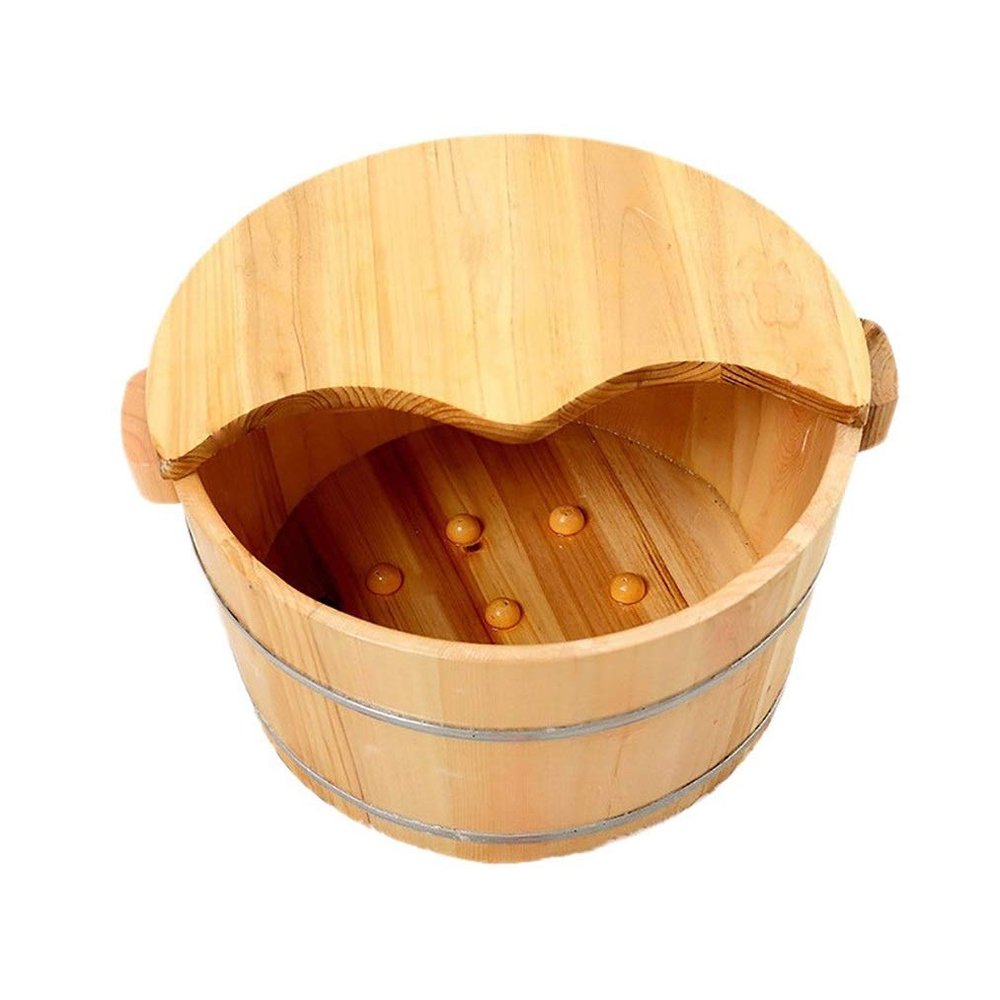 ZXNANA Foot Tub, Foot Basin Tub Bucket, Massage, Spa, Sauna, Soak,foot Bath Wooden Bucket Foot Spa Household Wash Basin charitable