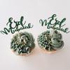 10 Eid Mubarak Cupcake Toppers, Green Glitter, Cake Topper, Charms, Crafts, Gift Wrapping, Decorations. view 1