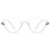 ABETOS Half Frame Reading Glasses Men Women Large Retro Clear Half Rim Eyeglasses Spring Hinge Fashion Readers 1.0 1.5 2.0 2.5 3.0, Transparent 1.0 view 1