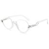ABETOS Half Frame Reading Glasses Men Women Large Retro Clear Half Rim Eyeglasses Spring Hinge Fashion Readers 1.0 1.5 2.0 2.5 3.0, Transparent 1.0 view 2