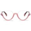 ABETOS Half Frame Reading Glasses Men Women Large Retro Clear Half Rim Eyeglasses Spring Hinge Fashion Readers 1.0 1.5 2.0 2.5 3.0, Pink 3.0 view 1