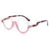 ABETOS Half Frame Reading Glasses Men Women Large Retro Clear Half Rim Eyeglasses Spring Hinge Fashion Readers 1.0 1.5 2.0 2.5 3.0, Pink 3.0 view 2