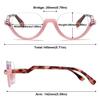 ABETOS Half Frame Reading Glasses Men Women Large Retro Clear Half Rim Eyeglasses Spring Hinge Fashion Readers 1.0 1.5 2.0 2.5 3.0, Pink 3.0 view 3