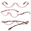 ABETOS Half Frame Reading Glasses Men Women Large Retro Clear Half Rim Eyeglasses Spring Hinge Fashion Readers 1.0 1.5 2.0 2.5 3.0, Pink 3.0 view 4