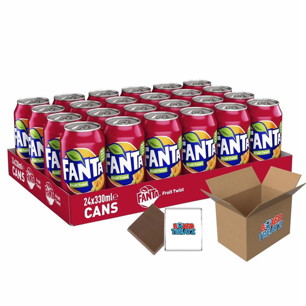 Fanta Selection Fanta Fruit Twist Cans 24x330ml Convenient Bulk For School, Business Or Parties Boxed Treatz