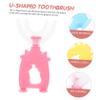 COLLBATH 6pcs Kids U-Shaped Manual Toothbrush Set, Soft Silicone 360 Teeth Cleaning Tool, Colorful Childrens Oral Care for Home Use view 4