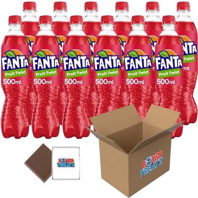 Fanta Selection 12x500ml Fanta Fruit Twist Bottles Convenient Bulk Pack For School, Business Or Parties Boxed Treatz