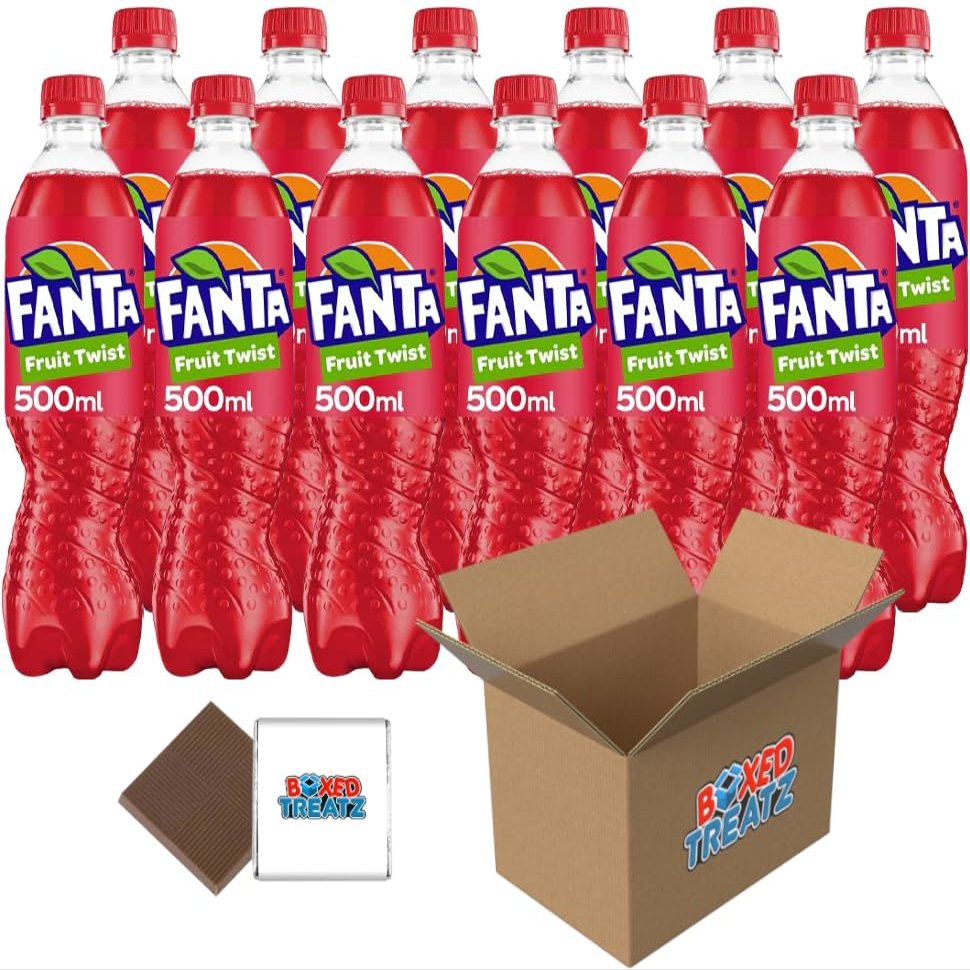 Fanta Selection 12x500ml Fanta Fruit Twist Bottles Convenient Bulk Pack For School, Business Or Parties Boxed Treatz