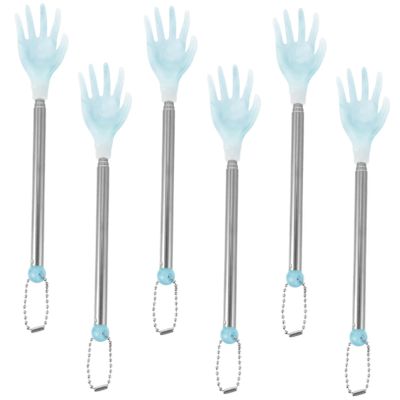 minkissy 6pcs Extendable Tickle Stick Heavy Duty Back Scratcher for Boys and Girls Adults Scratching Stick Livestock Scratchers Portable Back