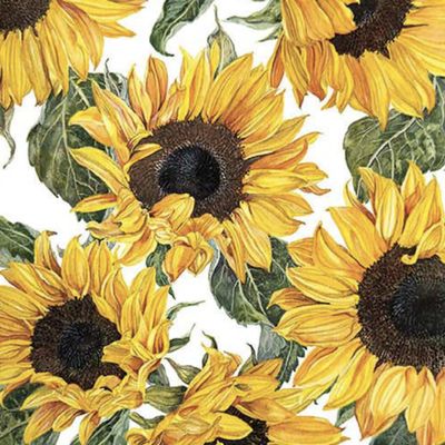 20 Ambiente Paper Napkins "Sunflowers Blossoming" Vintage Table Decoration with Motif Also for Party or Decoupage 33 x 33 cm
