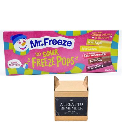 Mr Freeze, Freeze Pops - Naturally Flavoured Ice Lollies -Vegan Friendly Ice Pops, 20x45 ml (Sour Freeze pops)