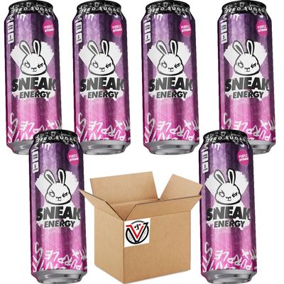 Sneak-Energy Tropikilla, Purple Storm, Blizzard Lemonade, Raspberry Lemonade Can 500ml - Zero Sugar and No Artificial Colours or Flavours (06 Cans, Purple Storm)