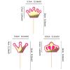 Ercadio 24 Pack Princess Crown Cupcake Toppers Glitter Baby Shower Crown Cupcake Picks Wedding Girls Birthday Party Cake Decorations Supplies Crown Pink view 2