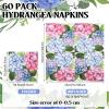 Feifeiya 60 Pcs Hydrangea Cocktail Paper Napkins 6.5 x 6.5 Inches Disposable Paper Napkins Dessert Beverage Tissue for Decoupage Luncheon Tissue for Theme Party Wedding Birthday Party view 2