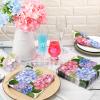 Feifeiya 60 Pcs Hydrangea Cocktail Paper Napkins 6.5 x 6.5 Inches Disposable Paper Napkins Dessert Beverage Tissue for Decoupage Luncheon Tissue for Theme Party Wedding Birthday Party view 4