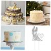 ibasenice Wedding Cake Topper Mr Mrs Romantic Decoration for Wedding Cakes Unique Couple Design for Bridal Showers and Celebrations view 3