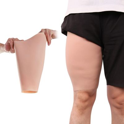 CRODRES Realistic Silicone lap Pads Leg Enhancement Calf Corrector Wearable Fake Calf for Crooked Or Thin Legs,Skin Tone,Left leg