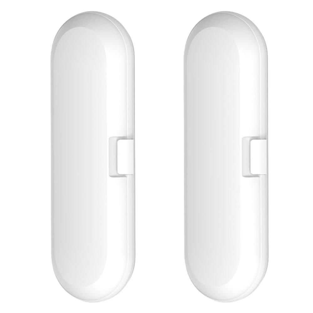 Desikixudy 2Pcs Protable Electric Toothbrush Travel Box Storage Case for Universal Toothbrush Handle Tooth Brush Heads Holder,White Durable Easy to Use