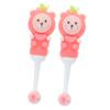 FRCOLOR Kids Toothbrush 2pcs Soft Bristle Children's Manual Toothbrushes Bear Shape Pink Round Head for Toddlers 0-9 Years Dental Care view 1
