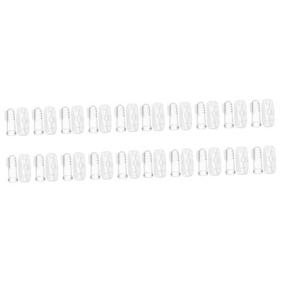 FRCOLOR 20sets Finger Toothbrushes for Boy Girl Boy Girl Teething Brush Oral Massagers Soft Silicone for Teeth Cleaning
