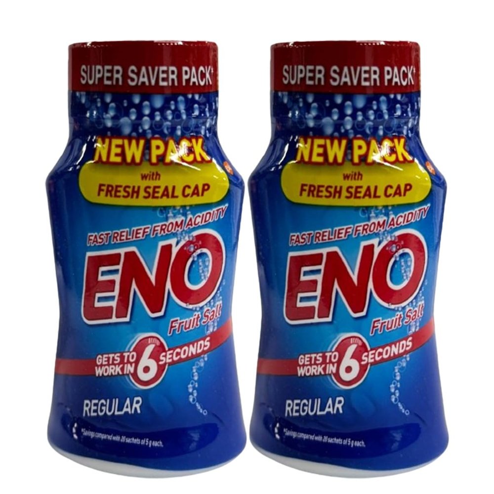 Fruit Salt Regular 100g Instant Energy Packs ENOFast Relief (E N O - Pack of 2)
