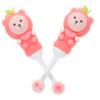 FRCOLOR Children's Toothbrush 2pcs Soft Bristles Manual Toothbrushes with Round Head Ergonomic Kids Teeth Brush for Toddlers 0-9 Years Pink Cute Bear Design view 1