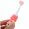 FRCOLOR Children's Toothbrush 2pcs Soft Bristles Manual Toothbrushes with Round Head Ergonomic Kids Teeth Brush for Toddlers 0-9 Years Pink Cute Bear Design view 3