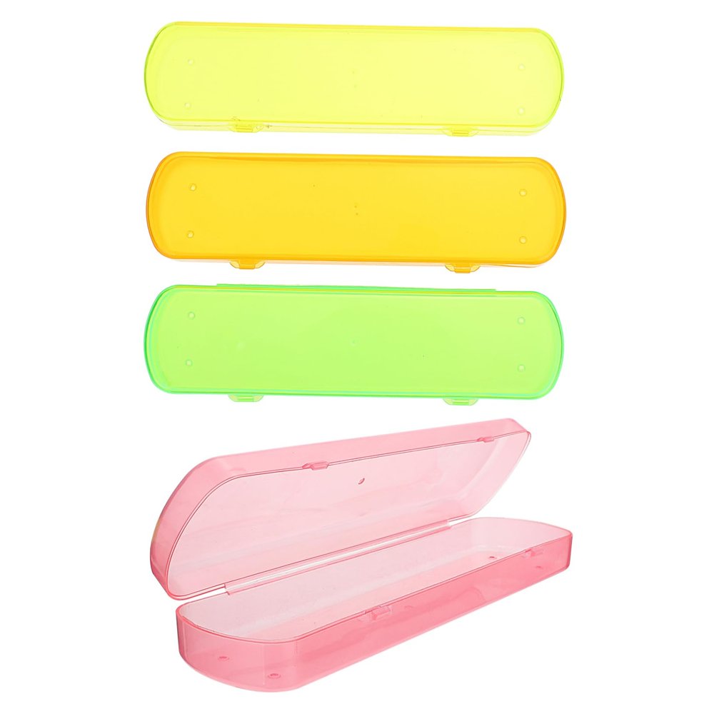 FRCOLOR 4pcs Portable Toothbrush Box Travel Toothbrush Case for Business Trips and Outdoor Use Keeps Organized