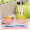 FRCOLOR 4pcs Portable Toothbrush Box Travel Toothbrush Case for Business Trips and Outdoor Use Keeps Organized view 2