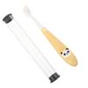 FRCOLOR Childrens Toothbrush Soft Bristles 2-12 Years Old Panda Design Yellow Manual Toothbrush with Storage Bucket Mouth Care Teeth Cleaning Tool for Kids view 1