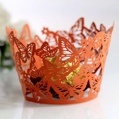 Baking Paper Cups,Dessert Wraps Paper, 100 Pcs Butterfly Hollow Border Mini Cake Stand Birthday Cupcake Wrapper Wedding Decoration Mini Muffins Wedding Cupcake Liners Cute Cupcake Liners ( Color : I )