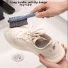 2 Pack Laundry Stain Brush Double-Sided Soft Bristle Cleaning Brush Long Handle Laundry Brush for Stain Removal Shoes Clothes Scrub Brush Silicone Soft Brush Household Cleaning Tool view 3