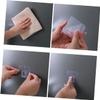 PRETYZOOM Wall Mounted Soap Dish Double Layer Plastic Soap Holder Punch-free Shell for Bathroom Shower Storage Pink view 3