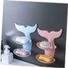 PRETYZOOM Wall Mounted Soap Dish Double Layer Plastic Soap Holder Punch-free Shell for Bathroom Shower Storage Pink view 4