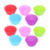 10Pcs Silicone Baking Cups, Muffin Cup, Cake Resuable Muffin Cupcake Liners with 5, Multicolor Cake Cupcake Liners Cups for Home Bakery view 1