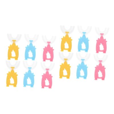 FRCOLOR 12pcs Boys and Girls U-Shaped Toothbrushes Handheld Tooth Cleaning Manual Toothbrushes for Boy Girl Teeth Cleaning Random Color