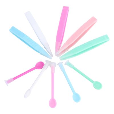 FRCOLOR 15sets Lens Remover and Suction Stick Tool for Travel Home Use Tweezers Portable Contact Lens Remover Random Color