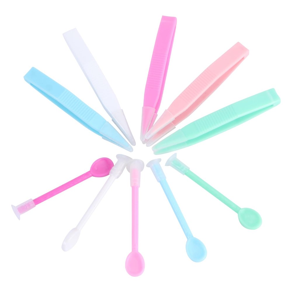 FRCOLOR 15sets Lens Remover and Suction Stick Tool for Travel Home Use Tweezers Portable Contact Lens Remover Random Color