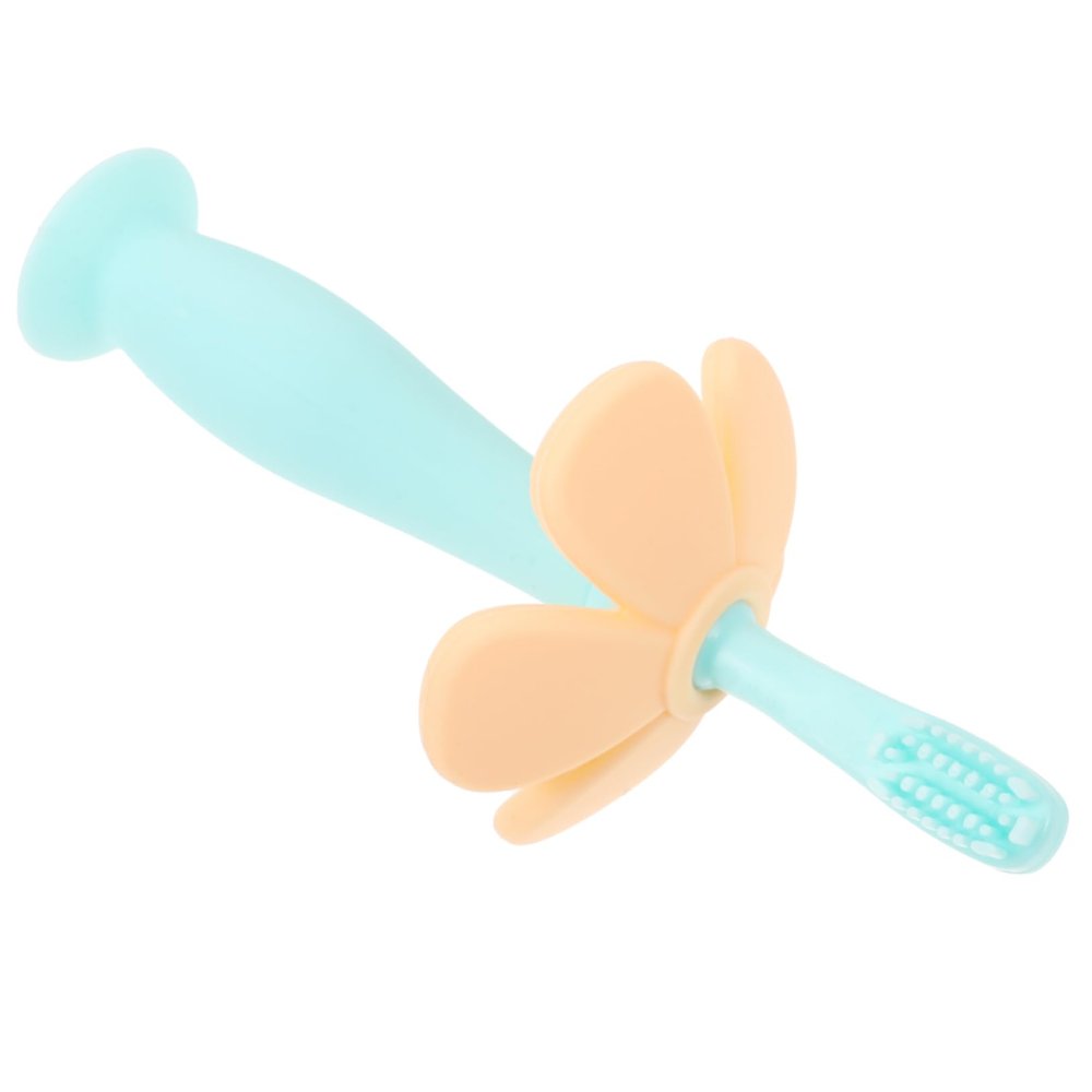 FRCOLOR Silicone Toothbrush for Manual Training Toothbrush Protective Baffle Soft Bristles for Oral Care for Toddlers and Young Boy Girl