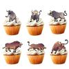 8pcs Cow Cupcake Toppers for Boys Girls Western Birthday Party Decorations Hats Boots Cowboy Cupcake Decorations Rodeo Bullfight Bull Party Supplies view 1