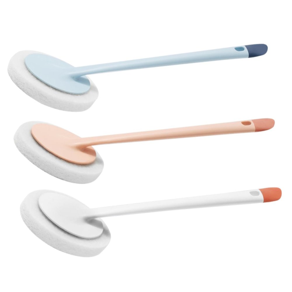 Ipetboom 3pcs Detachable Household Cleaning Brush for Bathroom Floor Deep Cleaning Brush Silicone and Sponge Heads for Household Furniture Utility