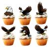 18pcs Bald Eagle Cupcake Toppers for 4th of July Birthday Cake Decorations Patriotic Party Supplies Glitter Animal Bald Eagle Birthday Party Decorations view 1